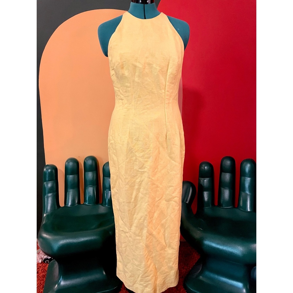 90s vintage linen maxi/midi summer dress🌼